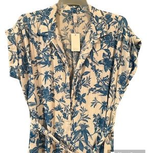 Summer Romance Shirt Dress - Size 16, Etoille, Long Belted Dress